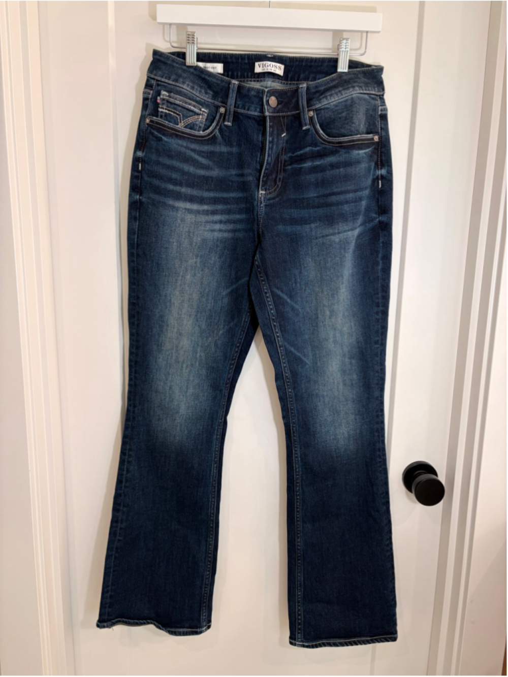 Women's Vigoss Boot Cut Jeans Dark Wash Size 10 Stretch Denim